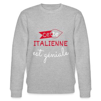 Italienne Géniale cadeau - Sweat bio CHANGER Stanley/Stella Unisexe - gris chiné - Devant - Nik (191cm) & Marisol (170cm)
