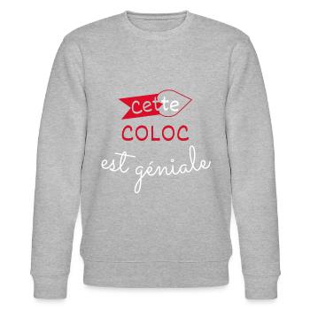 Cette Coloc est géniale - Sweat bio CHANGER Stanley/Stella Unisexe - gris chiné - Devant - Nik (191cm) & Marisol (170cm)