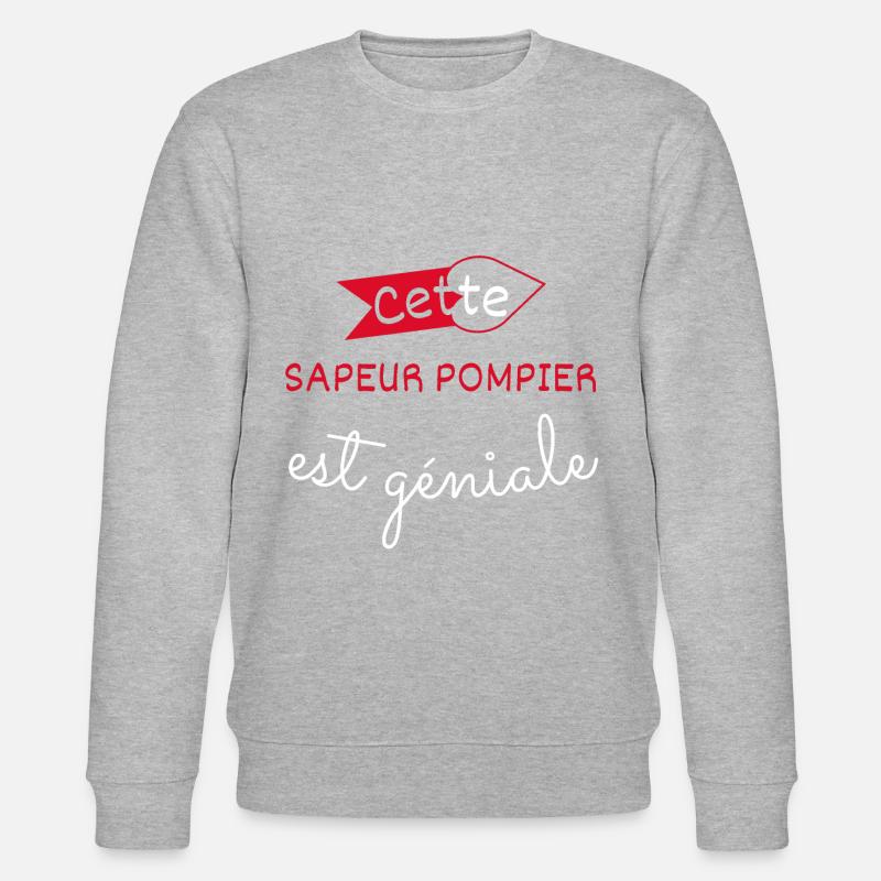 Sapeur Pompier cadeau - Sweat bio CHANGER Stanley/Stella Unisexe - gris chiné