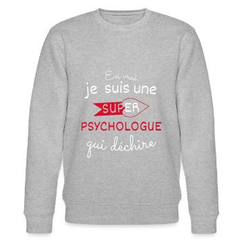 Super psychologue qui déchire - Sweat bio CHANGER Stanley/Stella Unisexe - gris chiné - Devant - Nik (191cm) & Marisol (170cm)