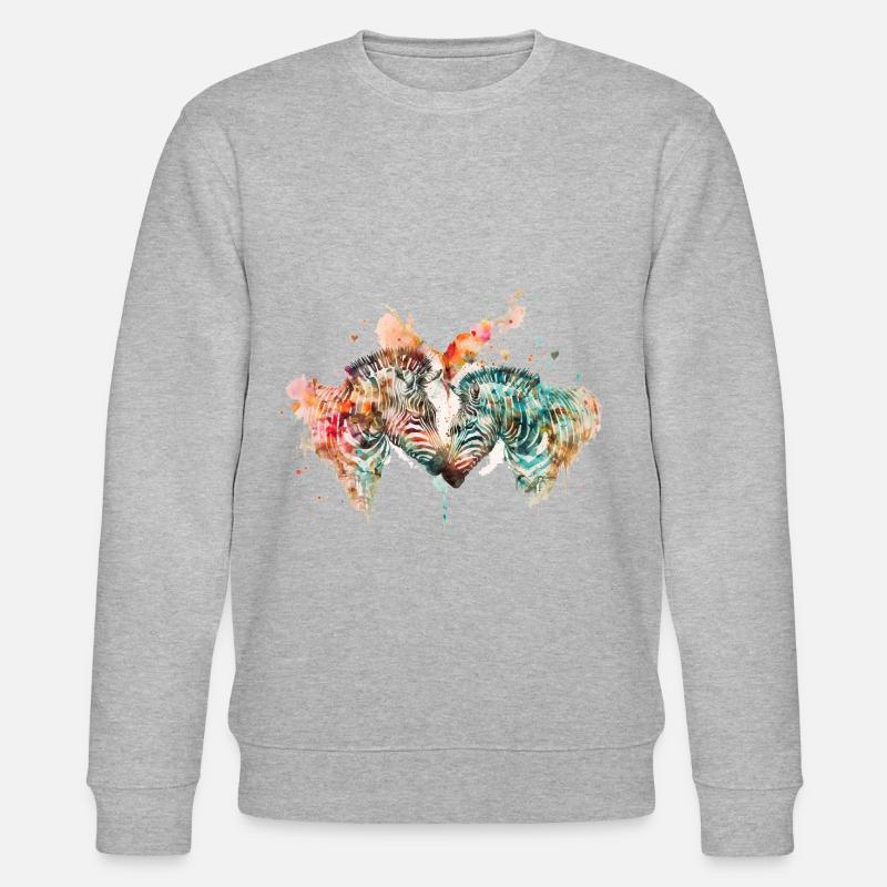 Zebras In Love - Stanley/Stella Unisex Bio-Sweatshirt CHANGER  - Grau meliert