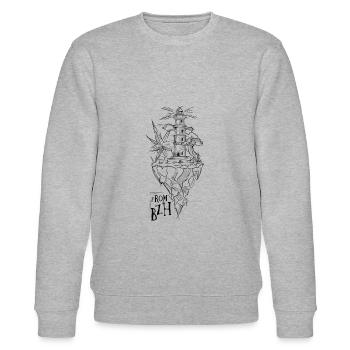 Von BZH Bretonisch aus der Bretagne - Stanley/Stella Unisex Bio-Sweatshirt CHANGER  - Grau meliert - Vorne - Nik (191cm) & Marisol (170cm)