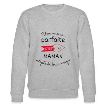 maman parfaite c'est une maman adepte de krav maga - Sweat bio CHANGER Stanley/Stella Unisexe - gris chiné - Devant - Nik (191cm) & Marisol (170cm)