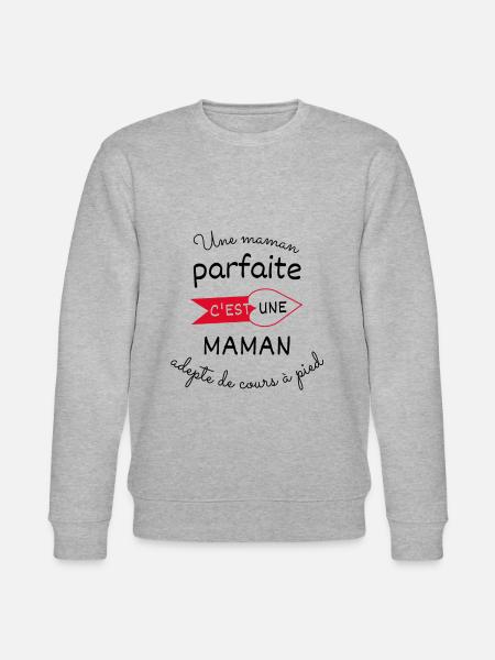 maman parfai, maman adepte de cours à pied - Sweat bio CHANGER Stanley/Stella Unisexe - gris chiné