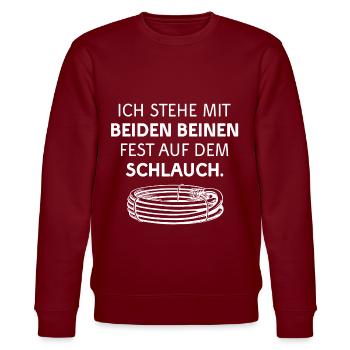 SCHLAUCH STEHEN LEBEN VERPEILT UNWISSEN GARTEN - Stanley/Stella Unisex Bio-Sweatshirt CHANGER  - Burgunderrot - Vorne - Nik (191cm) & Marisol (170cm)
