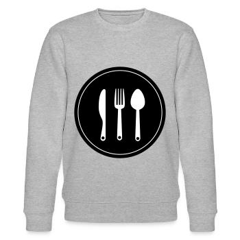 Gabel Besteck - Stanley/Stella Unisex Bio-Sweatshirt CHANGER  - Grau meliert - Vorne - Nik (191cm) & Marisol (170cm)