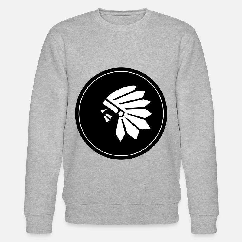 Indianer kopf symbol - Stanley/Stella Unisex Bio-Sweatshirt CHANGER  - Grau meliert