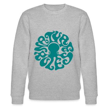 NATURE RULES! psychedelic octopus sixties türkis - Stanley/Stella Unisex Bio-Sweatshirt CHANGER  - Grau meliert - Vorne - Nik (191cm) & Marisol (170cm)