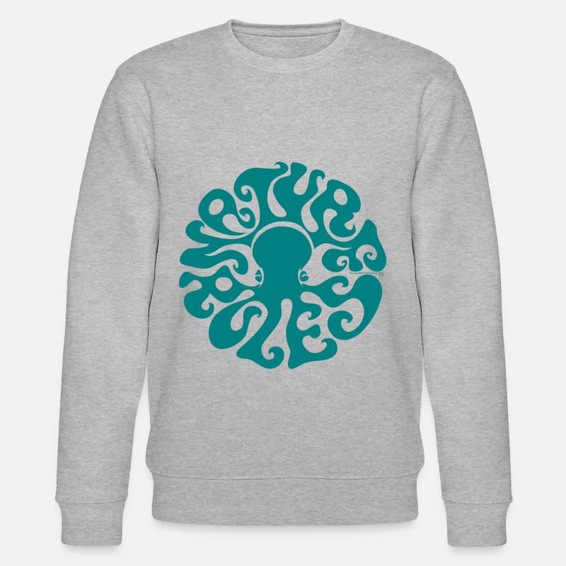 NATURE RULES! psychedelic octopus sixties türkis - Stanley/Stella Unisex Bio-Sweatshirt CHANGER  - Grau meliert