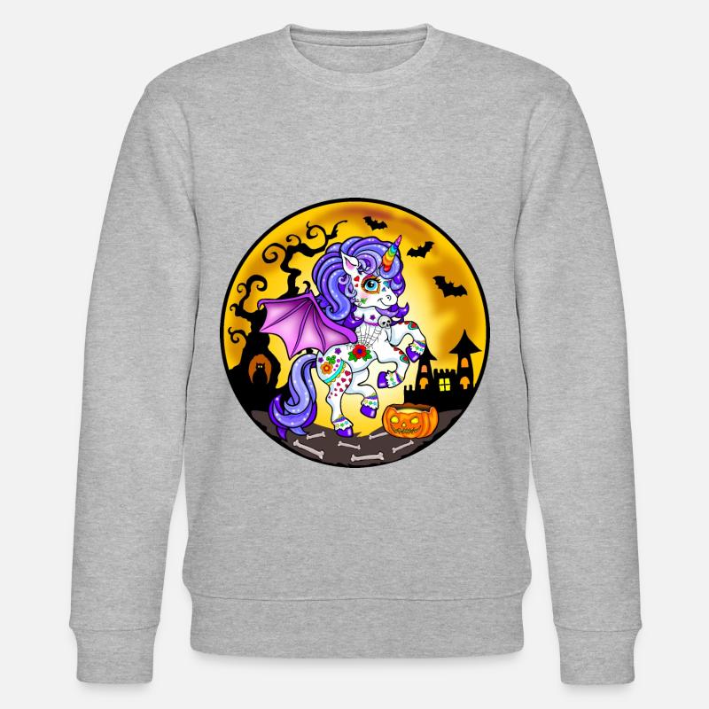 Einhorn Halloween - Stanley/Stella Unisex Bio-Sweatshirt CHANGER  - Grau meliert
