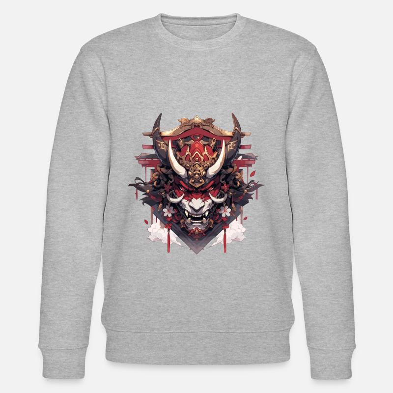 Futuristic Samurai Warrior Wolf - Stanley/Stella CHANGER Unisex Organic Sweatshirt - heather grey