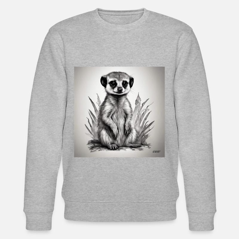 Baby-Erdmännchen - Stanley/Stella Unisex Bio-Sweatshirt CHANGER  - Grau meliert