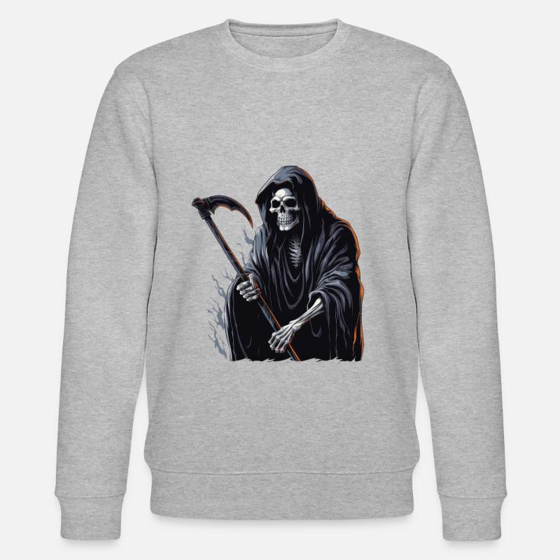 Halloween Sensenmann - Stanley/Stella Unisex Bio-Sweatshirt CHANGER  - Grau meliert