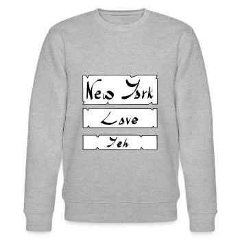 New York Love Yeh - Stanley/Stella Unisex Bio-Sweatshirt CHANGER  - Grau meliert - Vorne - Nik (191cm) & Marisol (170cm)