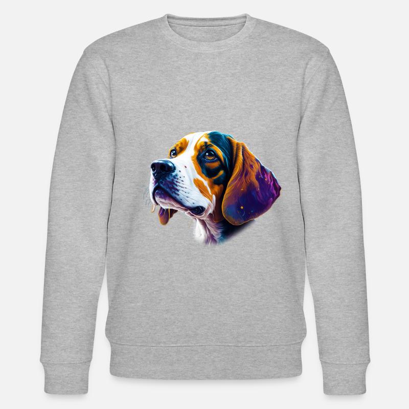 Beagle Abstract Art - Stanley/Stella Unisex Bio-Sweatshirt CHANGER  - Grau meliert