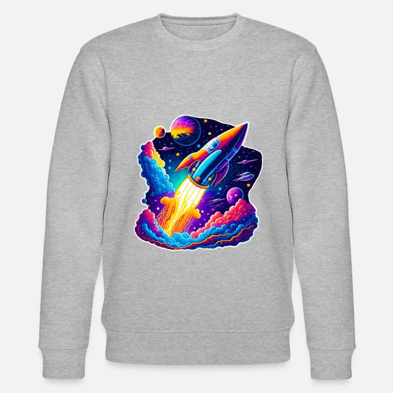 Space View / Rocket - Stanley/Stella Unisex Bio-Sweatshirt CHANGER - Grau meliert