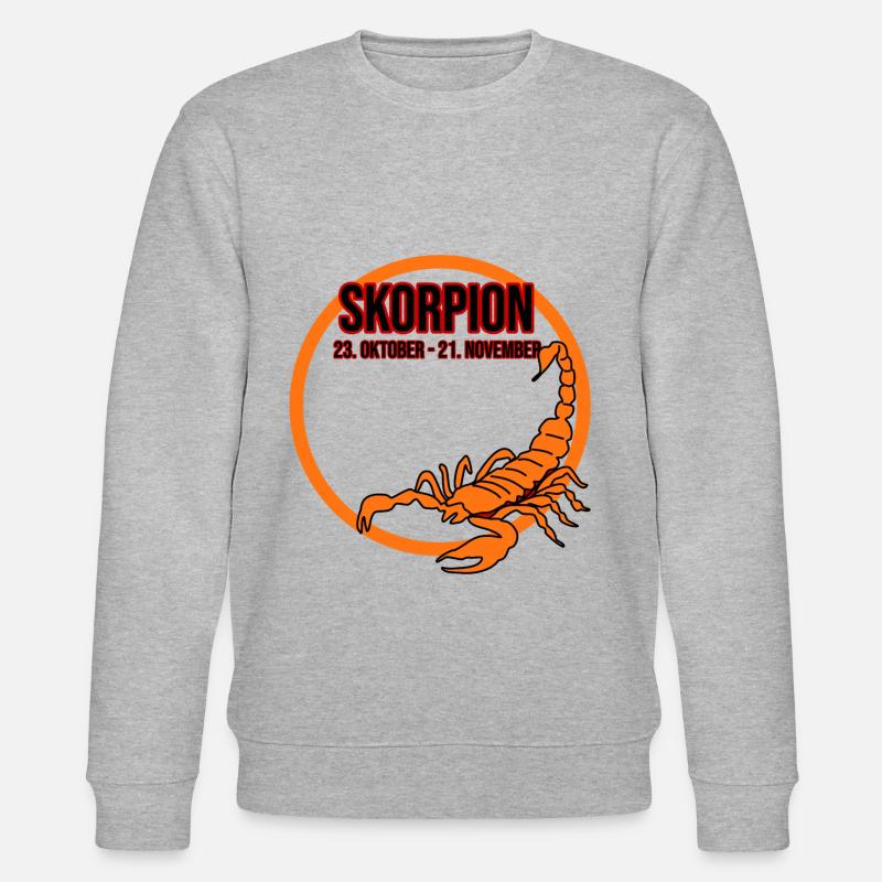 Skorpion Sternzeichen - Stanley/Stella Unisex Bio-Sweatshirt CHANGER  - Grau meliert
