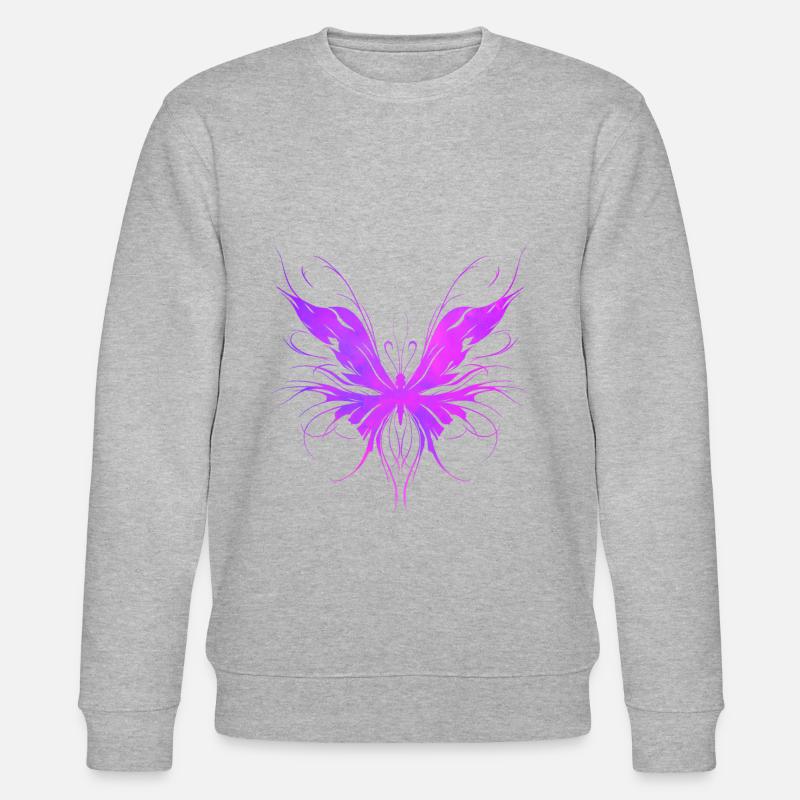 Papillon trash violet - Sweat bio CHANGER Stanley/Stella Unisexe - gris chiné