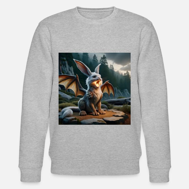 Feuerspeiender Hase Drache #20 - Stanley/Stella Unisex Bio-Sweatshirt CHANGER  - Grau meliert