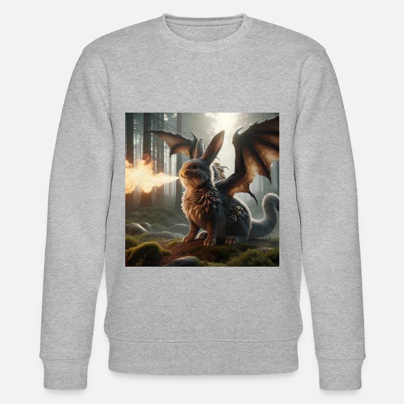 Feuerspeiender Hase Drache #06 - Stanley/Stella Unisex Bio-Sweatshirt CHANGER  - Grau meliert