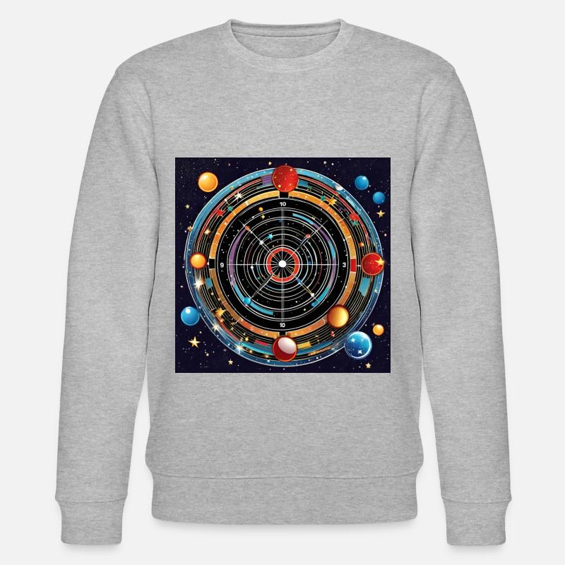 Planetary Precision - Galaxy Dartboard - Stanley/Stella CHANGER Unisex Organic Sweatshirt - heather grey