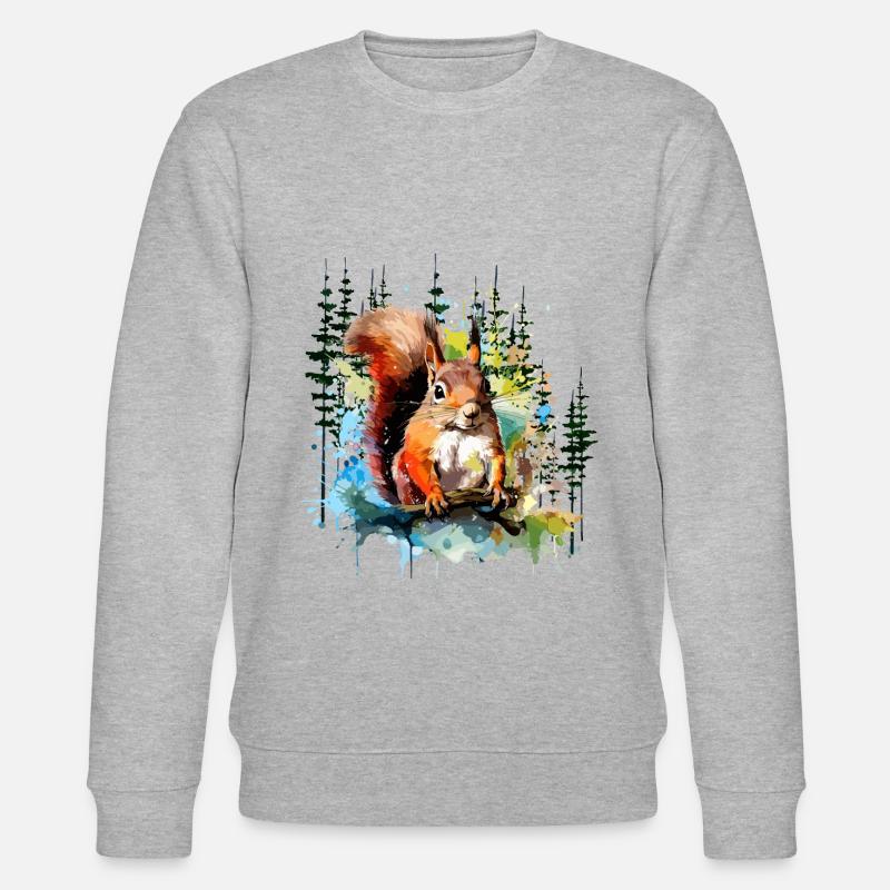 Eichhörnchen - Stanley/Stella Unisex Bio-Sweatshirt CHANGER  - Grau meliert