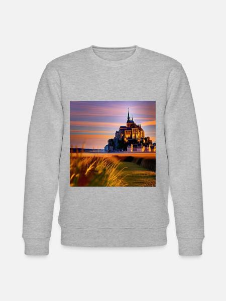 Mont Saint Michel, France - Stanley/Stella CHANGER Unisex Organic Sweatshirt - heather grey