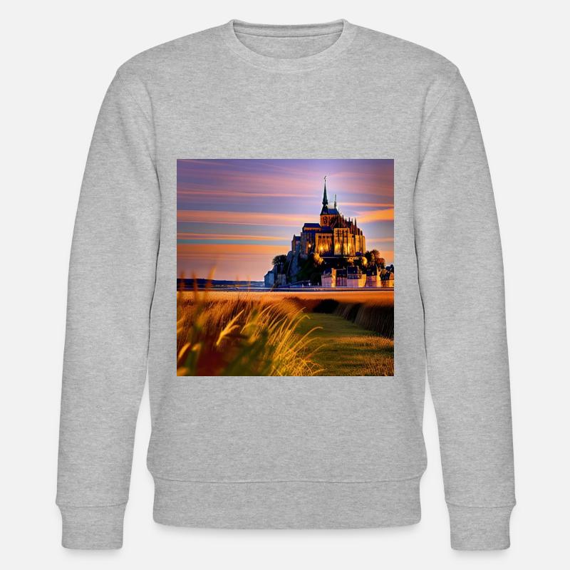 Mont Saint Michel, Frankreich - Stanley/Stella Unisex Bio-Sweatshirt CHANGER  - Grau meliert