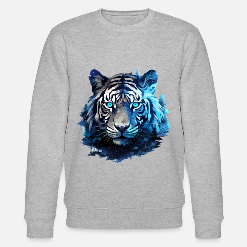 Tiger - Stanley/Stella Unisex Bio-Sweatshirt CHANGER  - Grau meliert