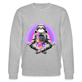 Faultier in Meditation - Stanley/Stella Unisex Bio-Sweatshirt CHANGER  - Grau meliert - Vorne - Nik (191cm) & Marisol (170cm)