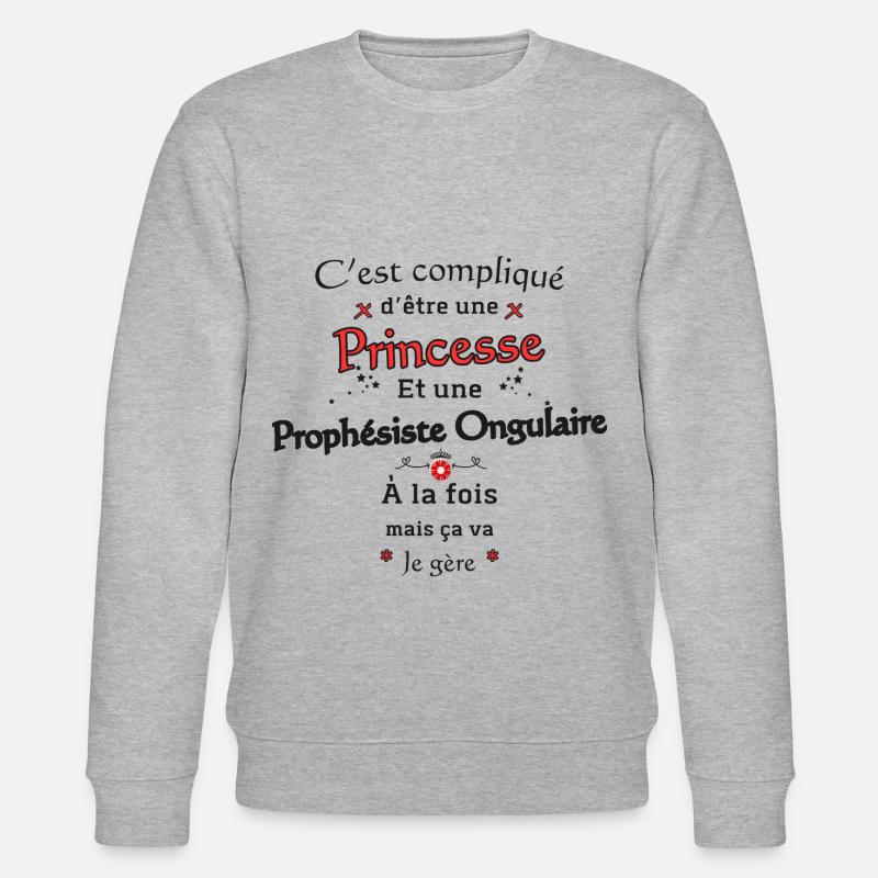 Princesse Prophésiste Ongulaire - Sweat bio CHANGER Stanley/Stella Unisexe - gris chiné
