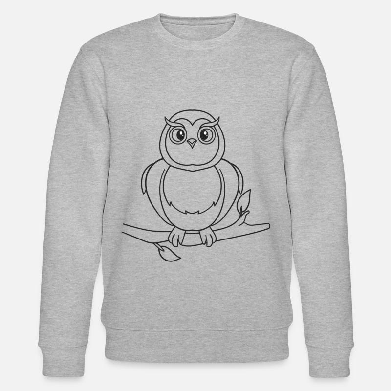 Eule, Vogel, Geschenk, Geschenkidee - Stanley/Stella Unisex Bio-Sweatshirt CHANGER  - Grau meliert