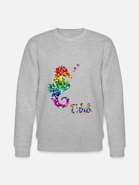 Rainbow seahorse - Stanley/Stella CHANGER Unisex Organic Sweatshirt - heather grey