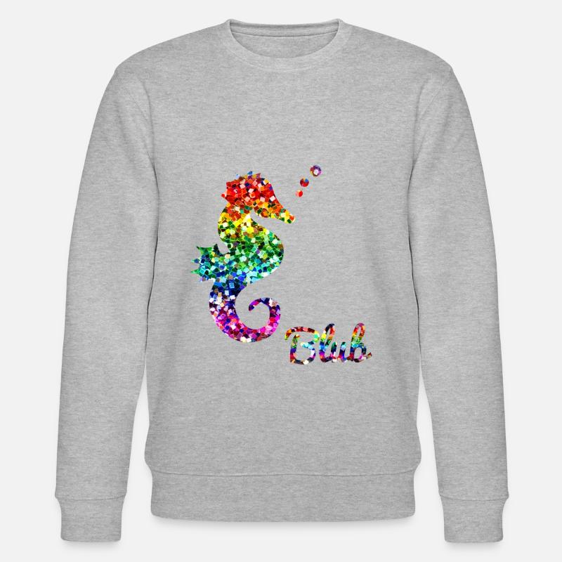 Regenbogen Seepferdchen - Stanley/Stella Unisex Bio-Sweatshirt CHANGER  - Grau meliert