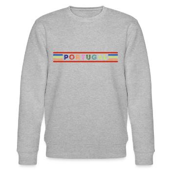 PORTUGAL - Stanley/Stella CHANGER Unisex Organic Sweatshirt - heather grey - Front - Nik (191cm) & Marisol (170cm)
