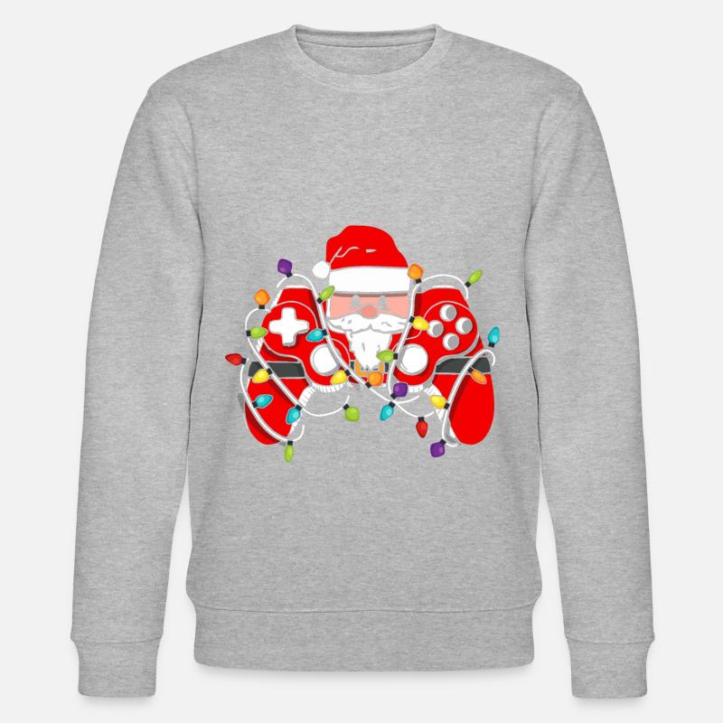 Christmas Gaming Controller - Stanley/Stella CHANGER Unisex Organic Sweatshirt - heather grey