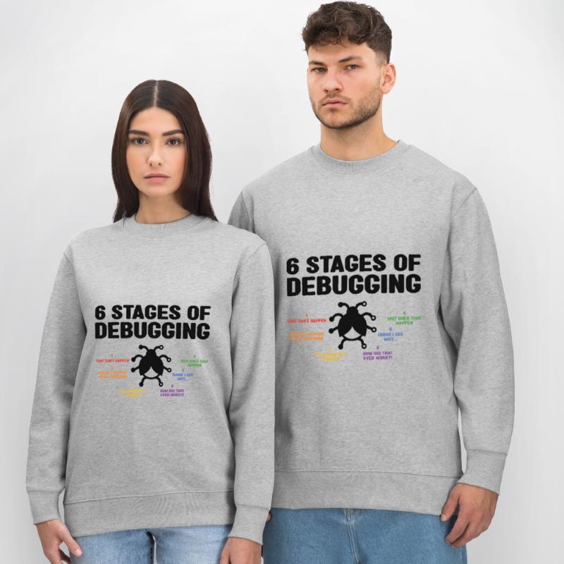 6 Stages Of Debugging Coder Programmer Software De Stanley/Stella Unisex Bio-Sweatshirt CHANGER 