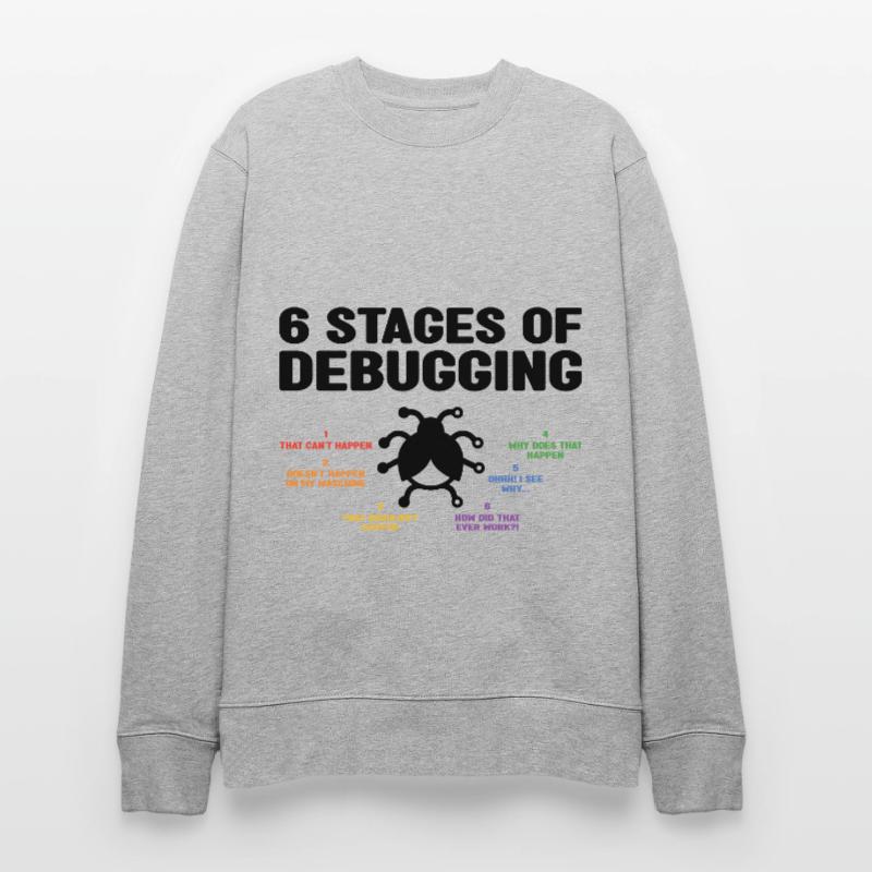 6 Stages Of Debugging Coder Programmer Software De Stanley/Stella Unisex Bio-Sweatshirt CHANGER 