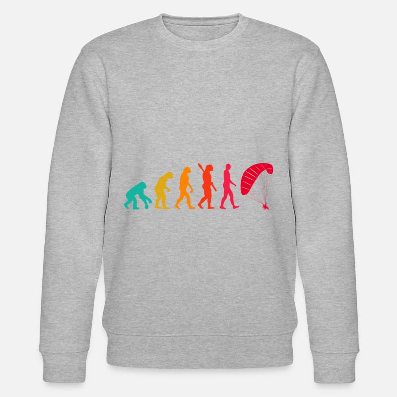 Evolution Graphic Paragliding Paraglider Skydiver - Stanley/Stella Unisex Bio-Sweatshirt CHANGER  - Grau meliert
