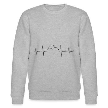 Tracteur agricole Heartbeat Gift Trekker - Sweat bio CHANGER Stanley/Stella Unisexe - gris chiné - Devant - Nik (191cm) & Marisol (170cm)
