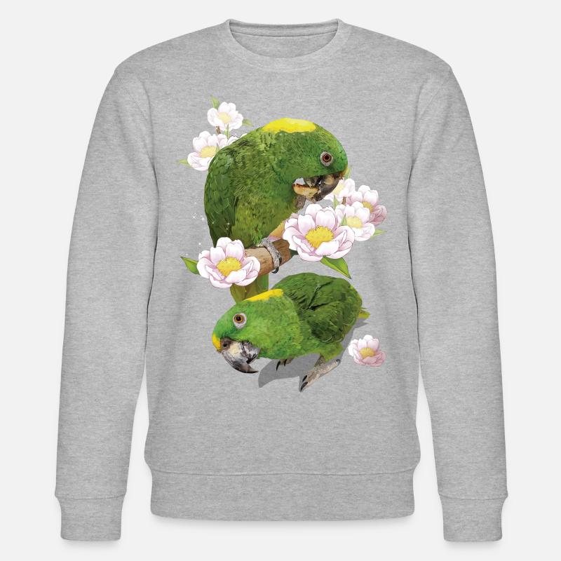 Le perroquet à nuque jaune - Sweat bio CHANGER Stanley/Stella Unisexe - gris chiné