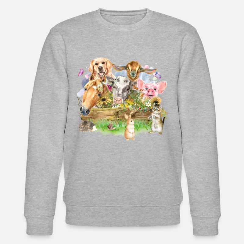 Vieh Aquarell - Stanley/Stella Unisex Bio-Sweatshirt CHANGER  - Grau meliert