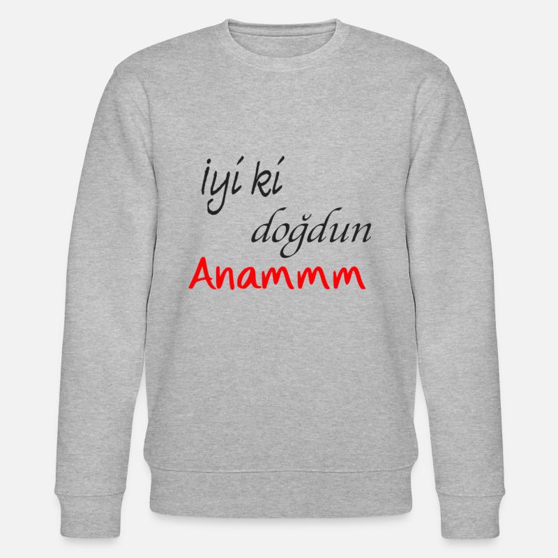 Anam iyiki dogdun - Stanley/Stella Unisex Bio-Sweatshirt CHANGER  - Grau meliert