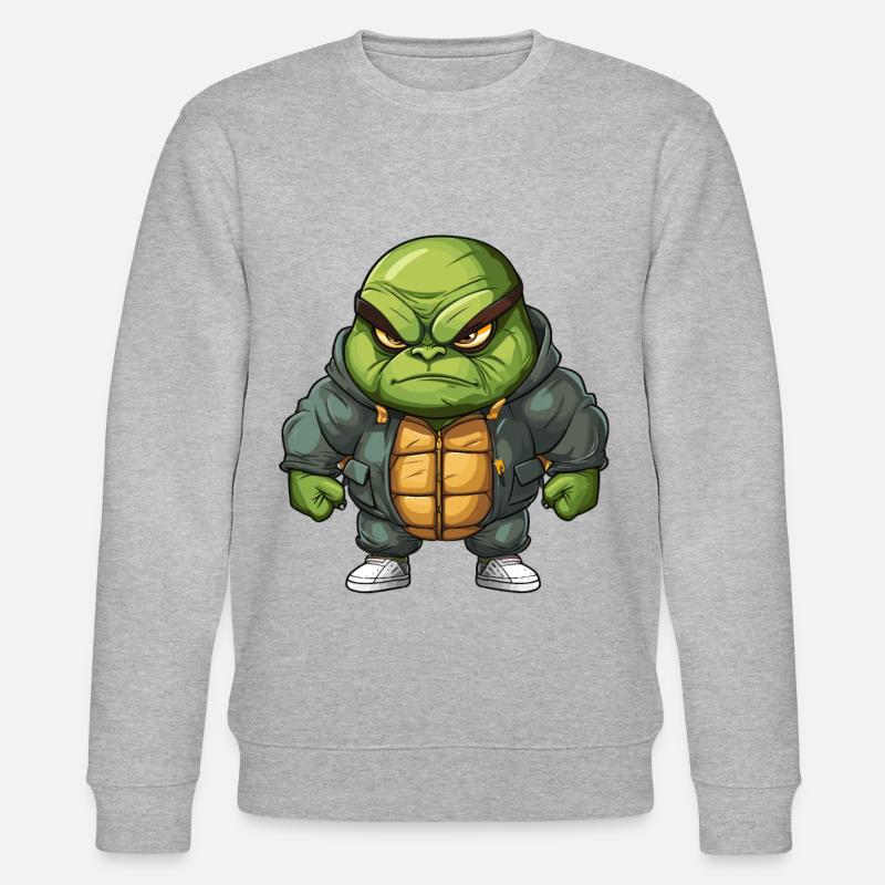 Grim Turtle Design - Cool & Unique - Stanley/Stella CHANGER Unisex Organic Sweatshirt - heather grey