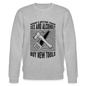 Quoi de mieux que le sexe et l'alcool? Acheter de nouveaux outils - Sweat bio CHANGER Stanley/Stella Unisexe - gris chiné - Devant - Nik (191cm) & Marisol (170cm)