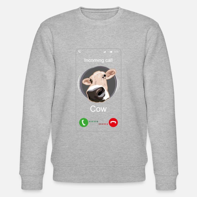Appel entrant vache - appel drôle - Sweat bio CHANGER Stanley/Stella Unisexe - gris chiné