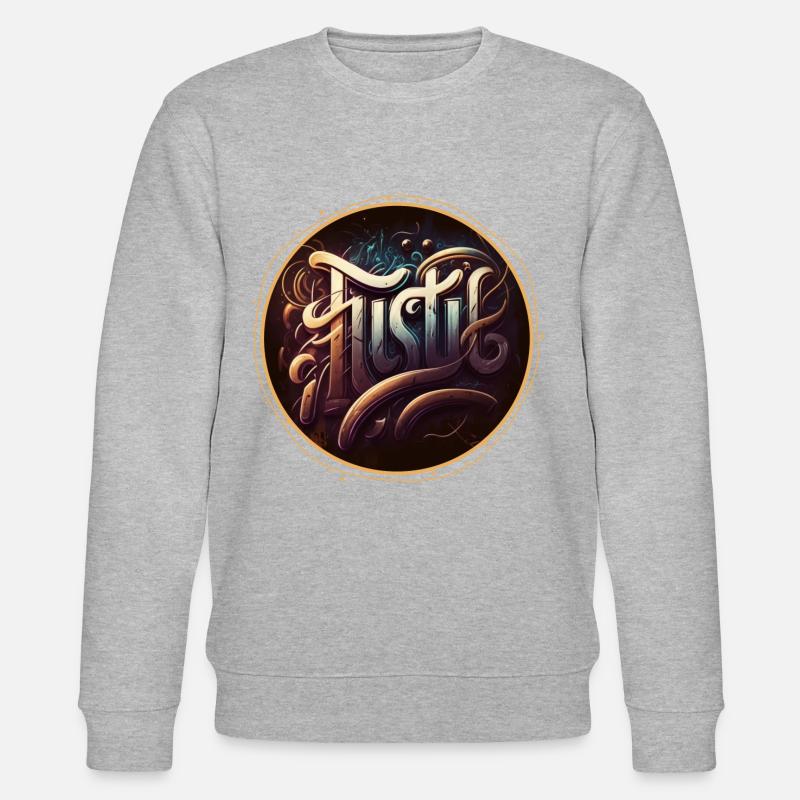 "Hustle" Graffiti Theme 1 - Stanley/Stella Unisex Bio-Sweatshirt CHANGER - Grau meliert