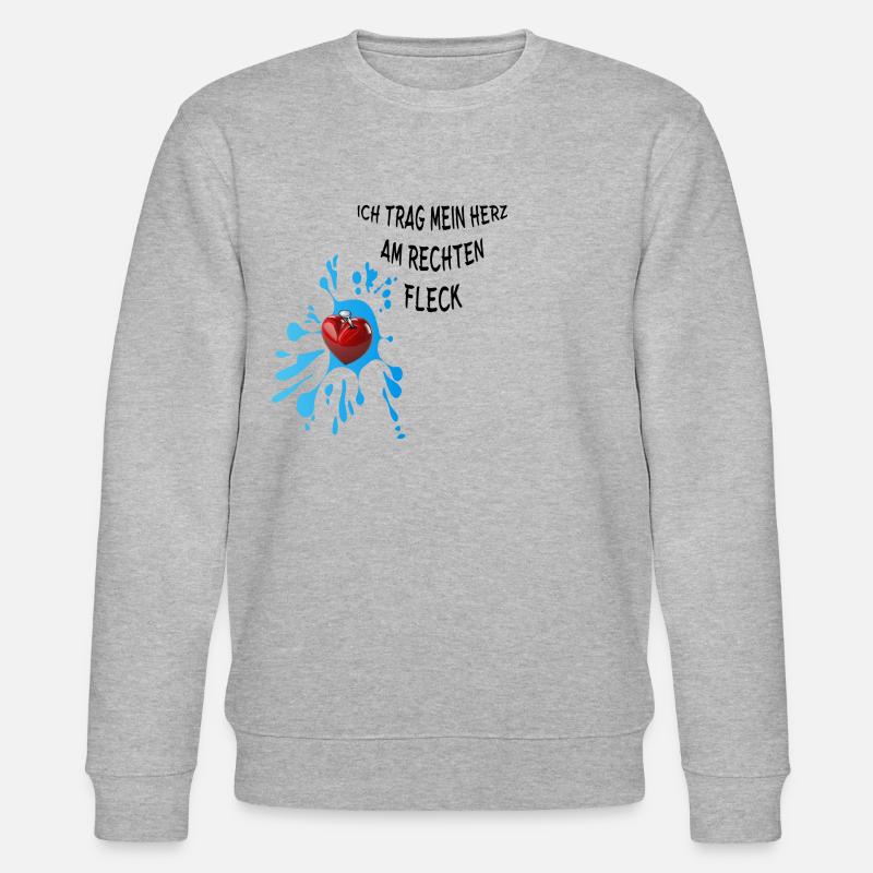Herz am rechten Fleck - Stanley/Stella Unisex Bio-Sweatshirt CHANGER  - Grau meliert