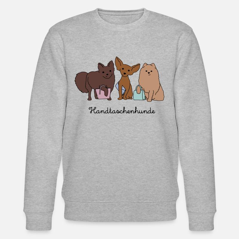 Handtaschenhunde – schwarze Schrift - Stanley/Stella Unisex Bio-Sweatshirt CHANGER  - Grau meliert