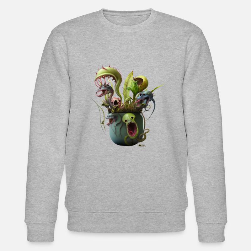 Fleischfressende Pflanzen: Der nächste Schrecken? - Stanley/Stella Unisex Bio-Sweatshirt CHANGER - Grau meliert